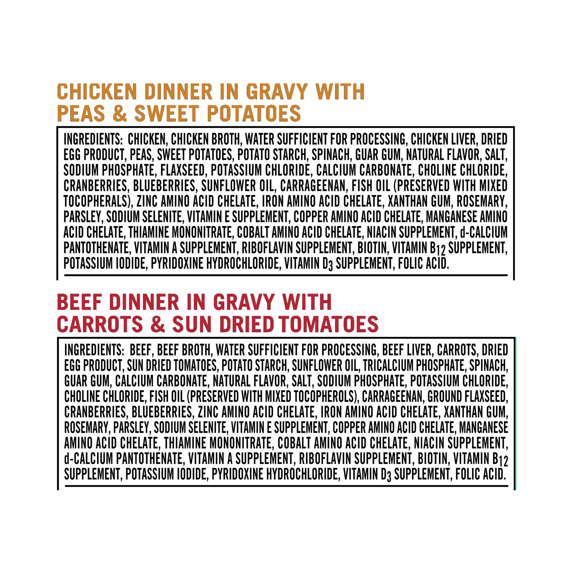 (24 pack) Grain Free Chicken Dinner in Gravy & Beef Dinner in Gravy Wet Dog Food Variety Pack, 3.5 oz, 12 Count V770421