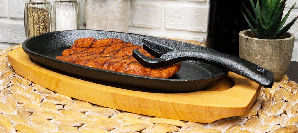 Cast Iron Sizzling Fajita Skillet Set with Base P3867