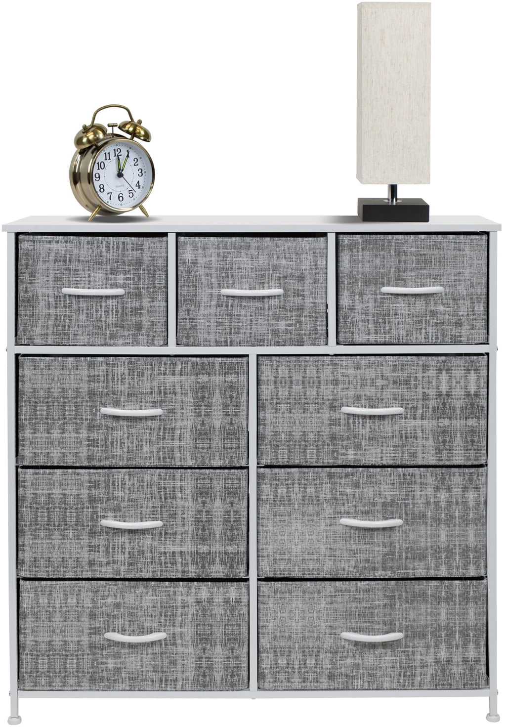 9 Drawer Fabric Dresser with Steel Frame L16008