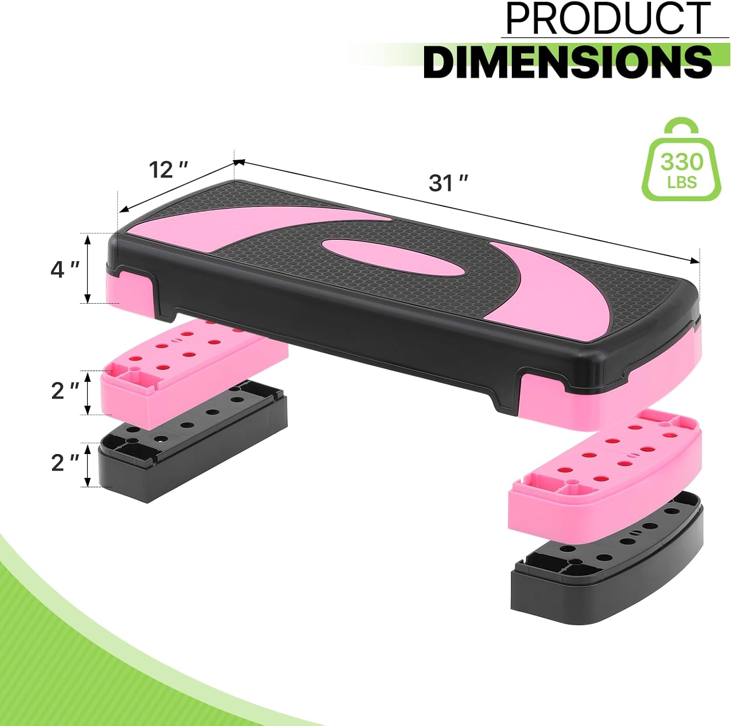 Pink Adjustable Workout Step Platform with Risers F955881