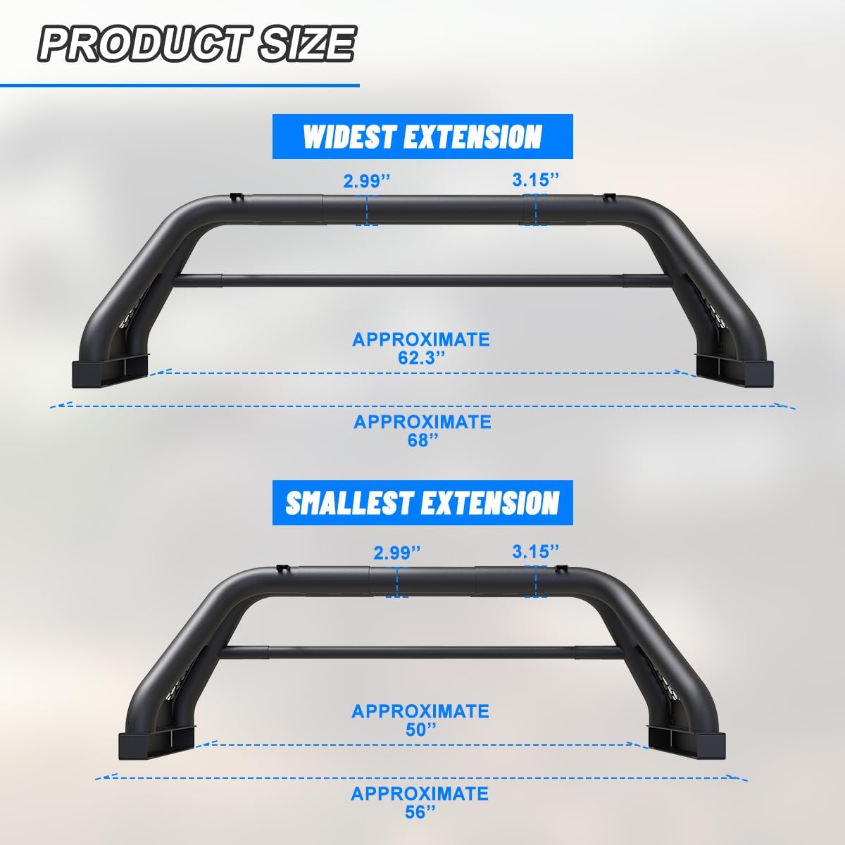 Retractable Tailgate Ladder 56"-68" Foldable Adjustable O133279
