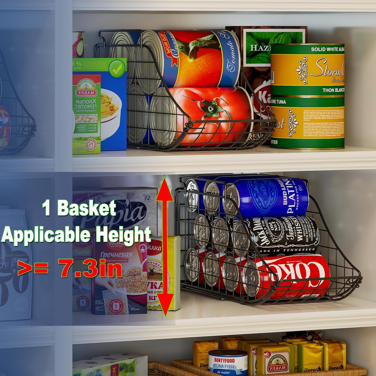 Black 6 pack Stackable Can Storage Organizer Y2811