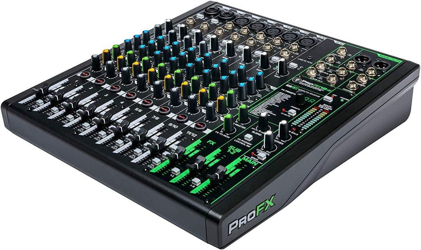 12-Channel USB Mixer Bundle with Headphones and Cables Z316