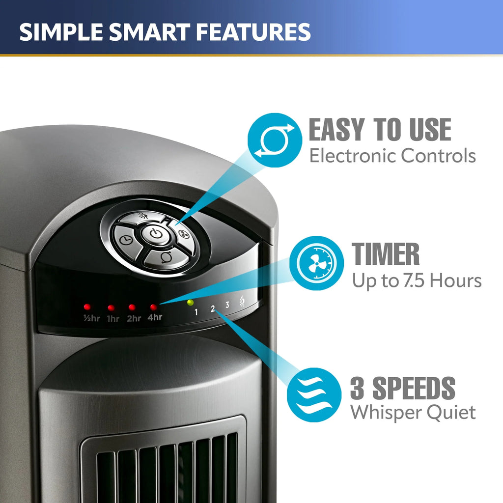 Gray/Brown Tower Fan with Timer and Remote F851