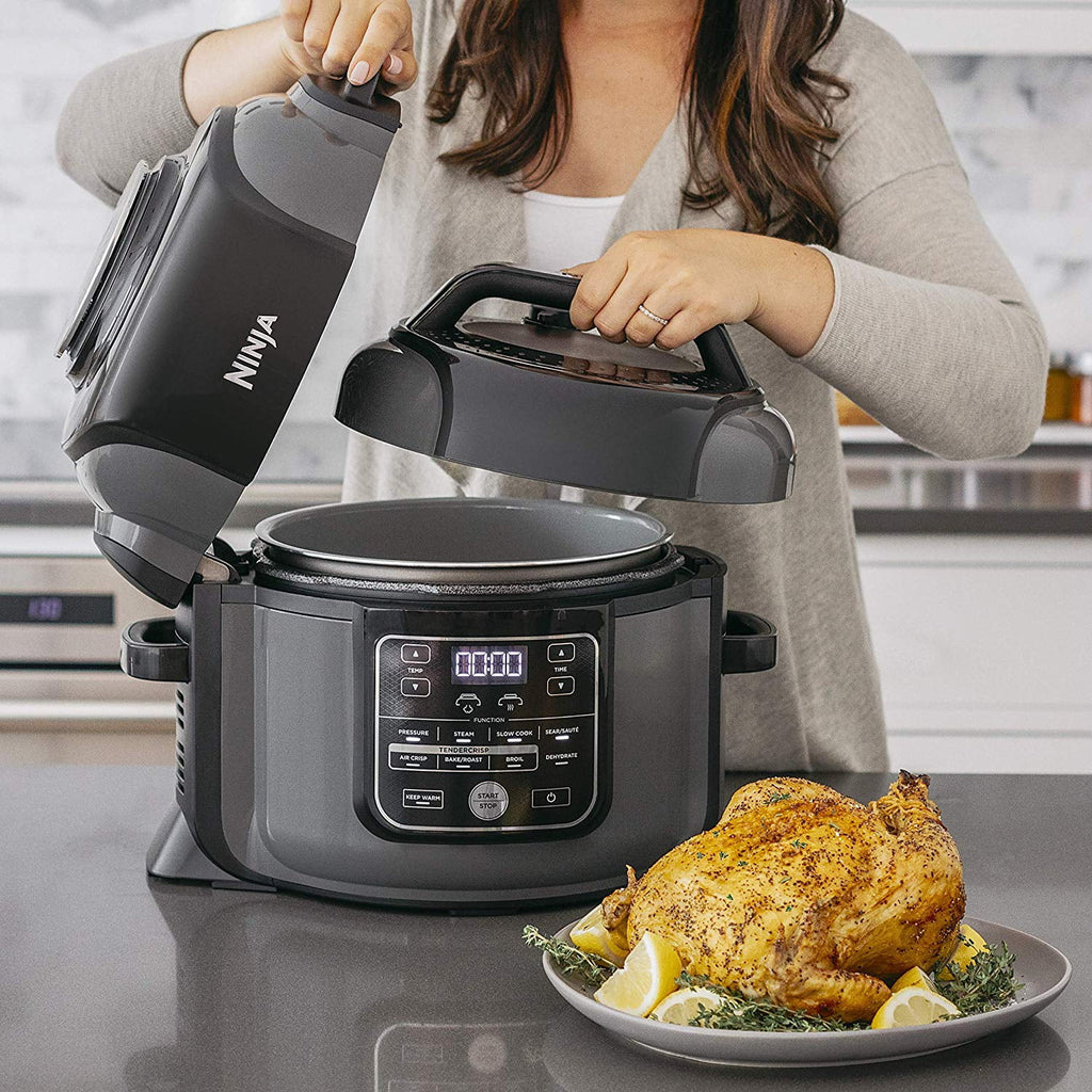 6.5 quart Black Gray Pressure Cooker & Air Fryer N10829