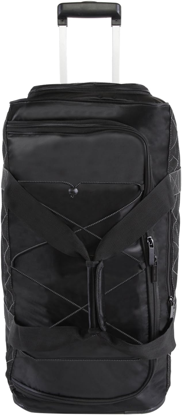 Black Grey Lightweight Rolling Duffel Bag V398