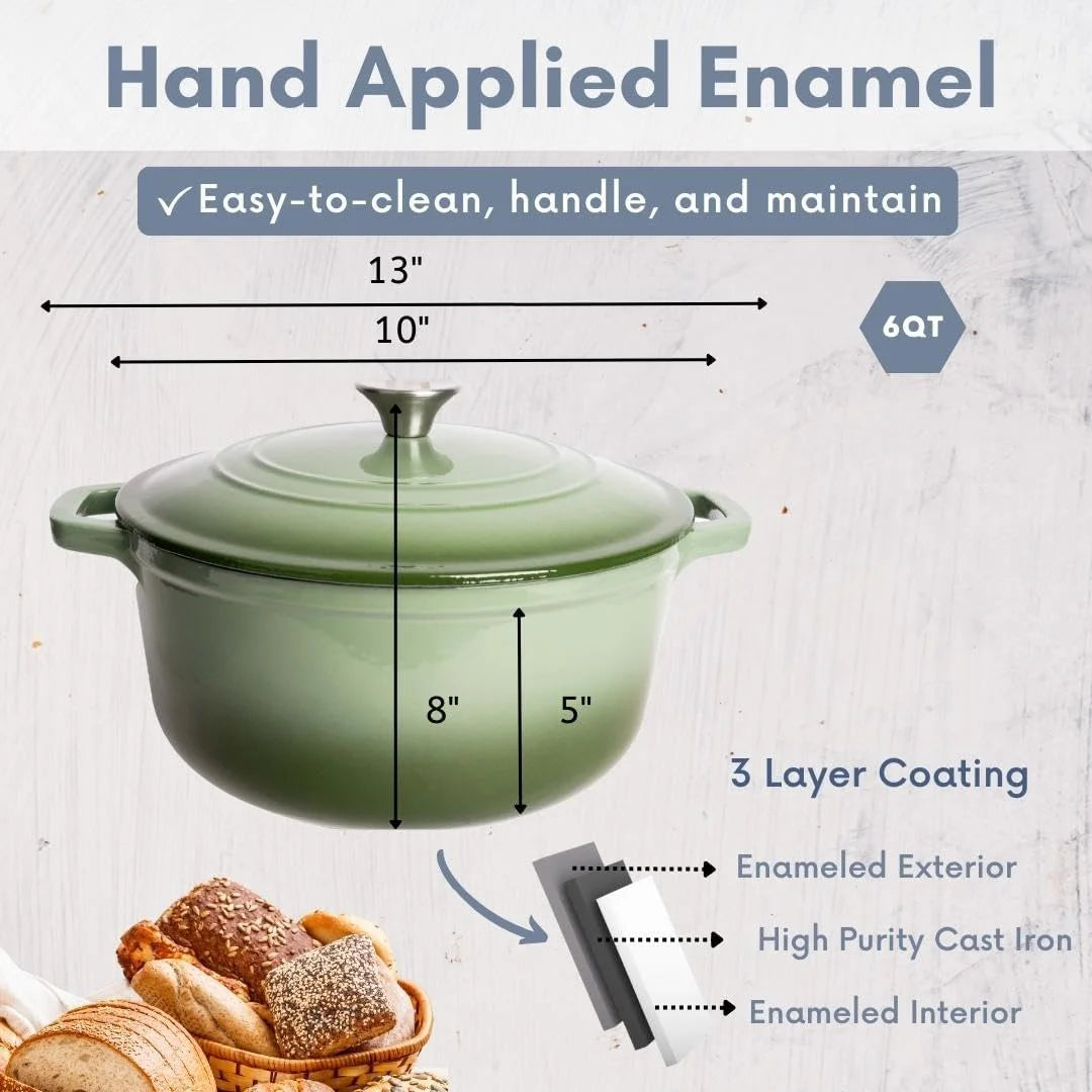 6 Qt. Enameled Cast Iron Dutch Oven Pot Z585230