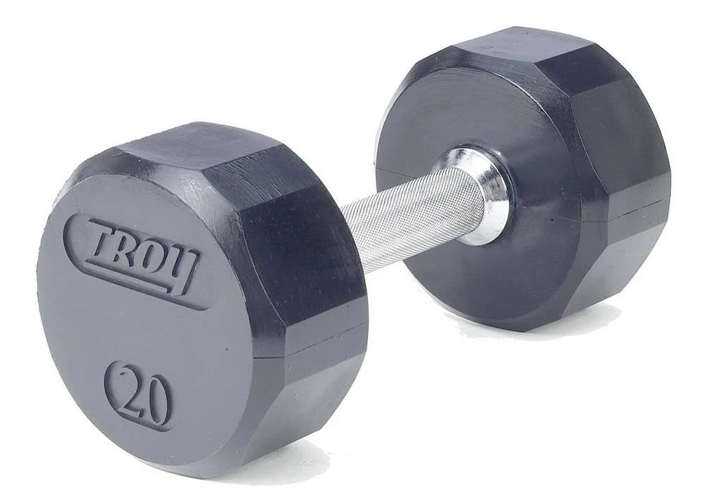 115lb 12-Sided Rubber Encased Dumbbell V883752