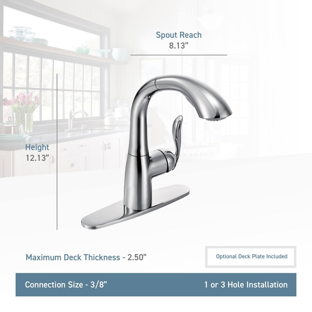Matte Black Single Handle High Arc Pullout Kitchen Faucet K17809