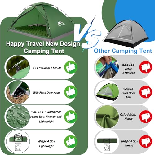 Lightweight Waterproof Dome Tent for 1-2 Person K783357