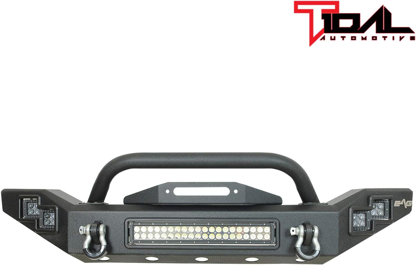 Full Width Front Bumper with LED Light Bar and Winch Plate E69944
