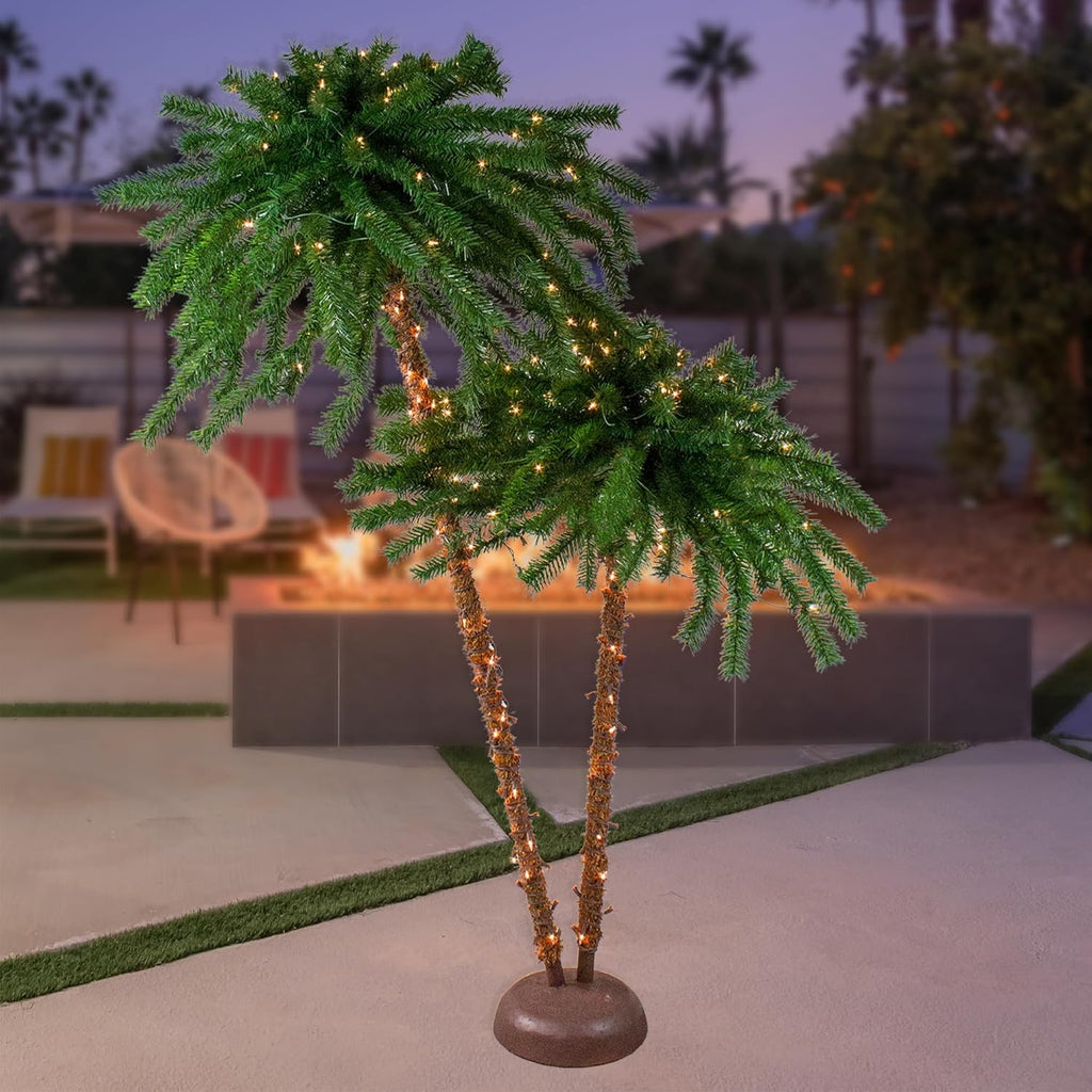 6' Pre-Lit Artificial Palm Tree V238299