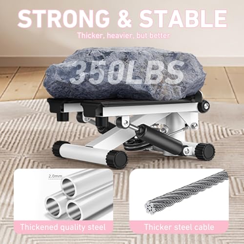Mini Stepper with Resistance Bands, Hydraulic Fitness Stepper with LCD Monitor S653695