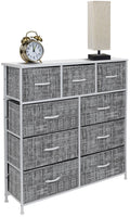 9 Drawer Fabric Dresser with Steel Frame L16008