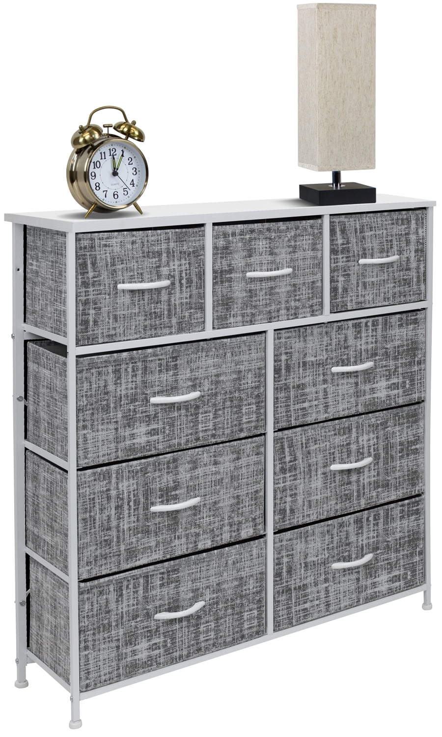 9 Drawer Fabric Dresser with Steel Frame L16008