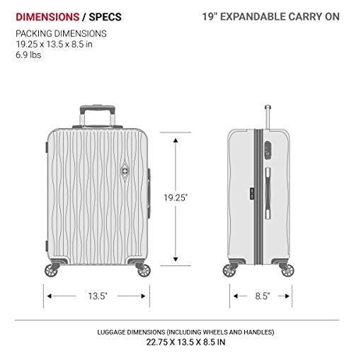 Gunmetal Expandable Hardside Luggage with Spinner Wheels and TSA Lock, Carry-On 19-Inch M67149