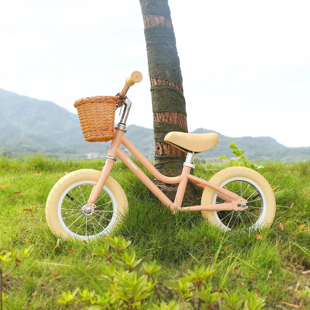 12 Inch Kids Balance Bike with Basket, Peach M545409