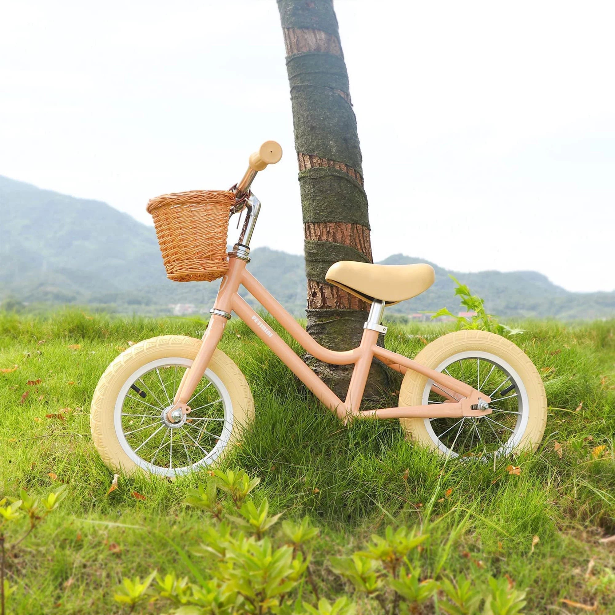 12 Inch Kids Balance Bike with Basket, Peach M545409