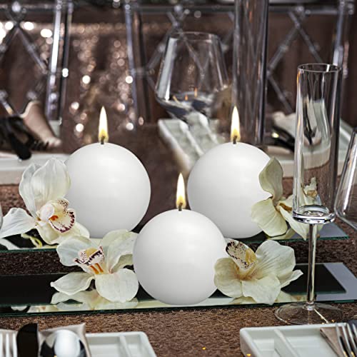10 Count White Ball Candles - 2.75 Inches Unscented Candle Set Y97723