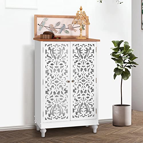 White 1 Door Wood Accent Cabinet K224