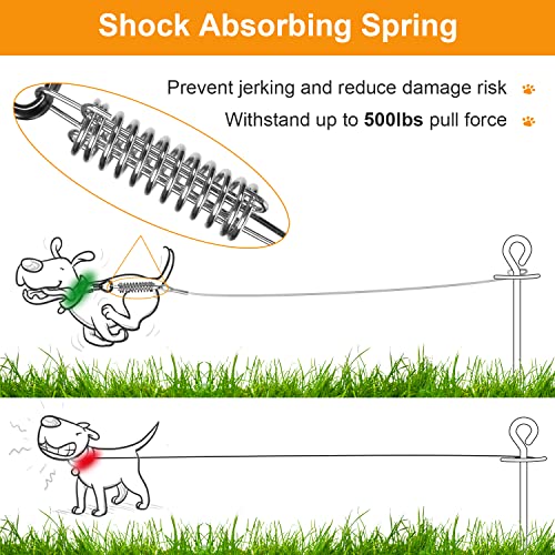 50 ft Heavy Duty Dog Tie Out Cable with Spring Swivel Lockable Hook S90162