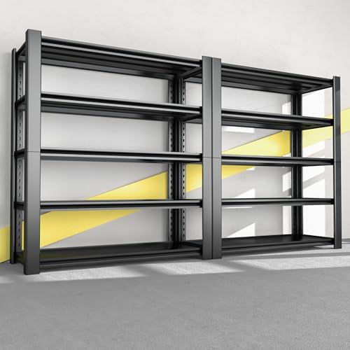 5-Tier Heavy Duty Metal Storage Shelving, 3000 LBS Capacity, 76" H x 60" W x 24" D, Adjustable Steel Shelves M996948