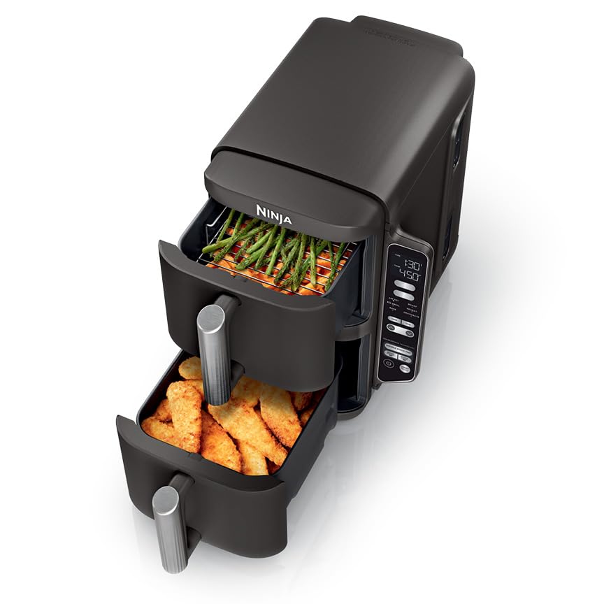 8 QT DoubleStack 2-Basket Air Fryer, Black X7713
