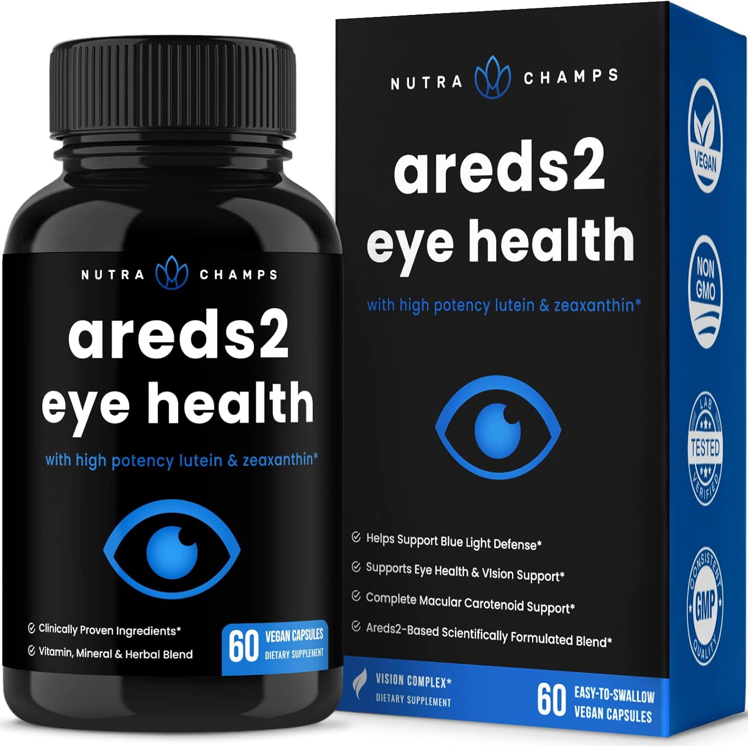 60 Capsules Eye Support Vitamins with Lutein, Zeaxanthin & Bilberry Y265098