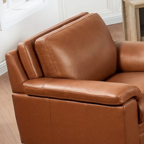 84" Nutmeg Brown Top Grain Leather Sofa I4148