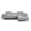 Italian Leather Sectional Light Grey X16587