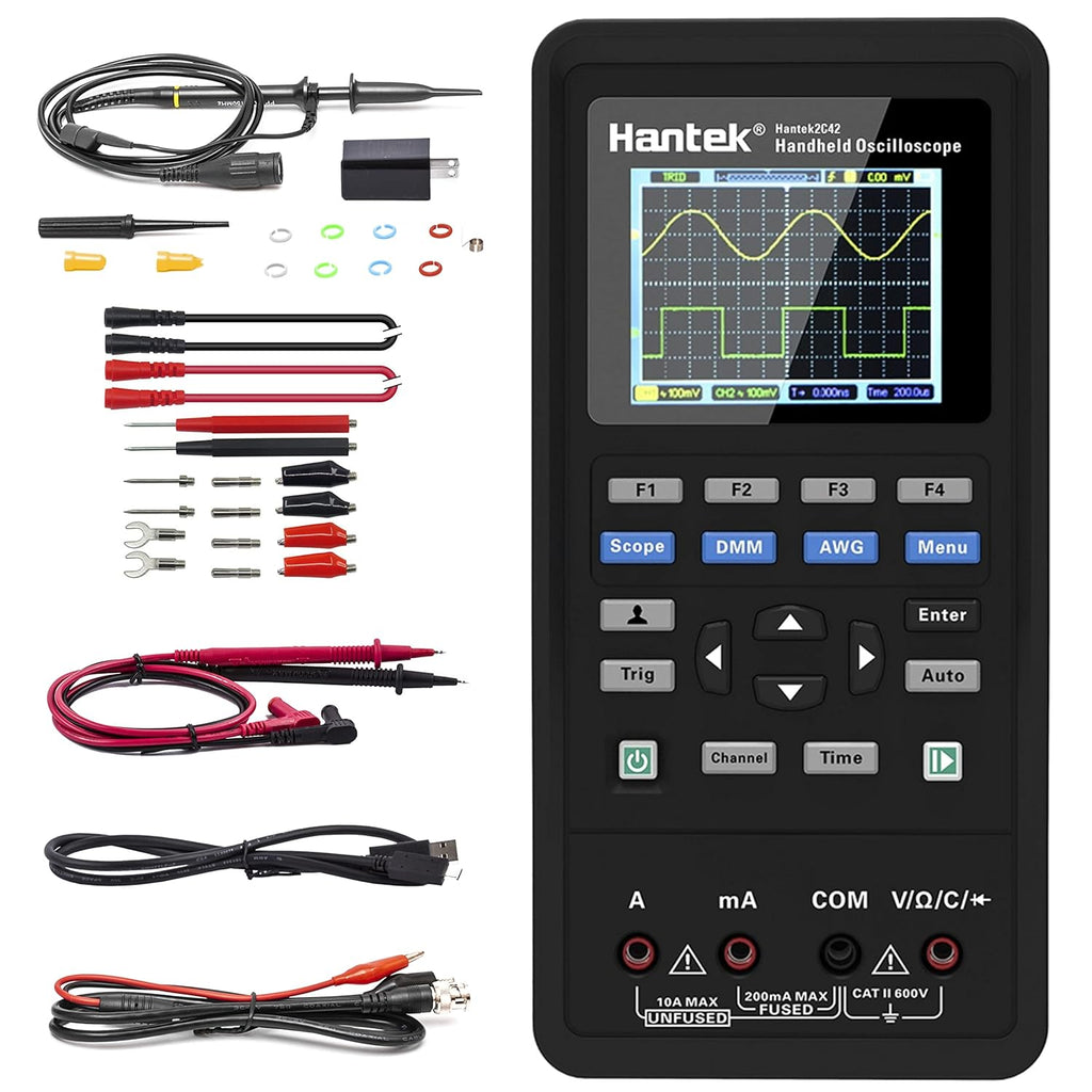 Handheld Oscilloscope 70MHz 3 in 1 Multifunction Tester 2CH+AFG+DMM J668