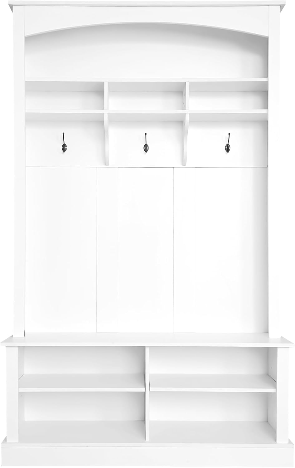White 47.2'' Wide Hall Tree Bench with Hooks B54820