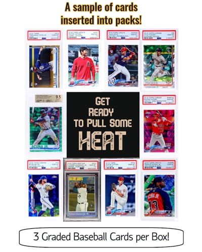 Three Graded Baseball Cards Gift Box X44935