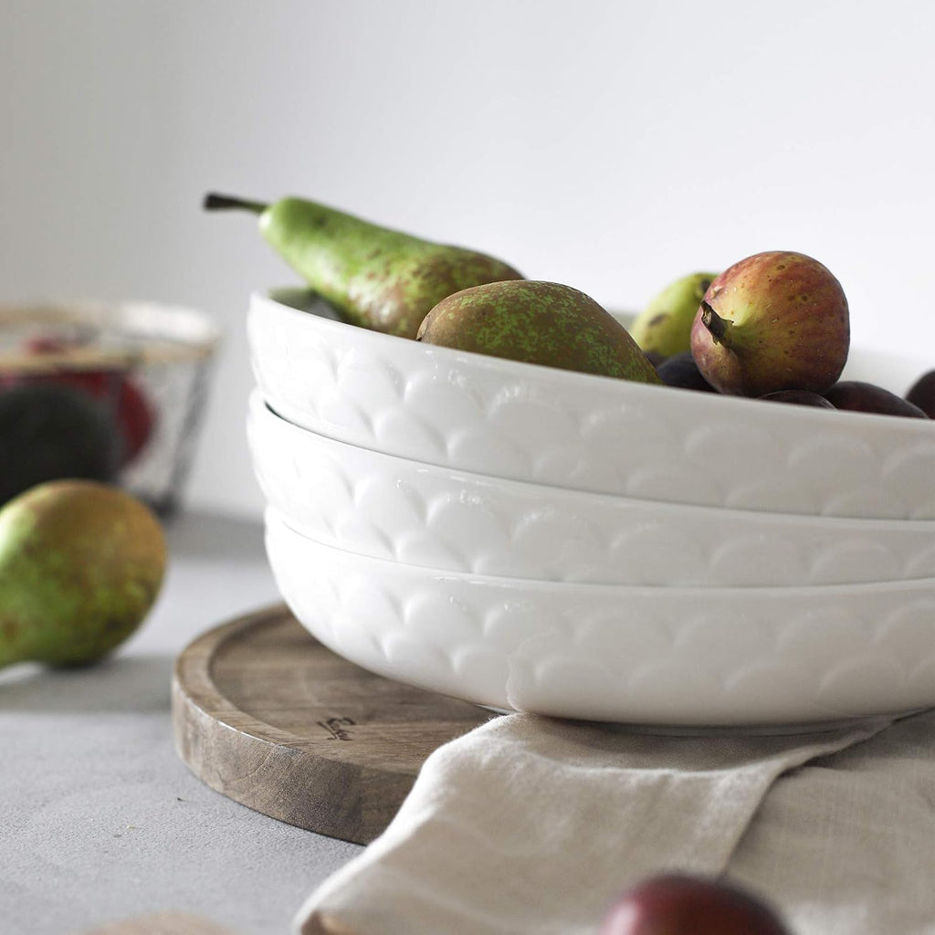 54 oz White Ceramic Pasta Bowls Set of 4 K897
