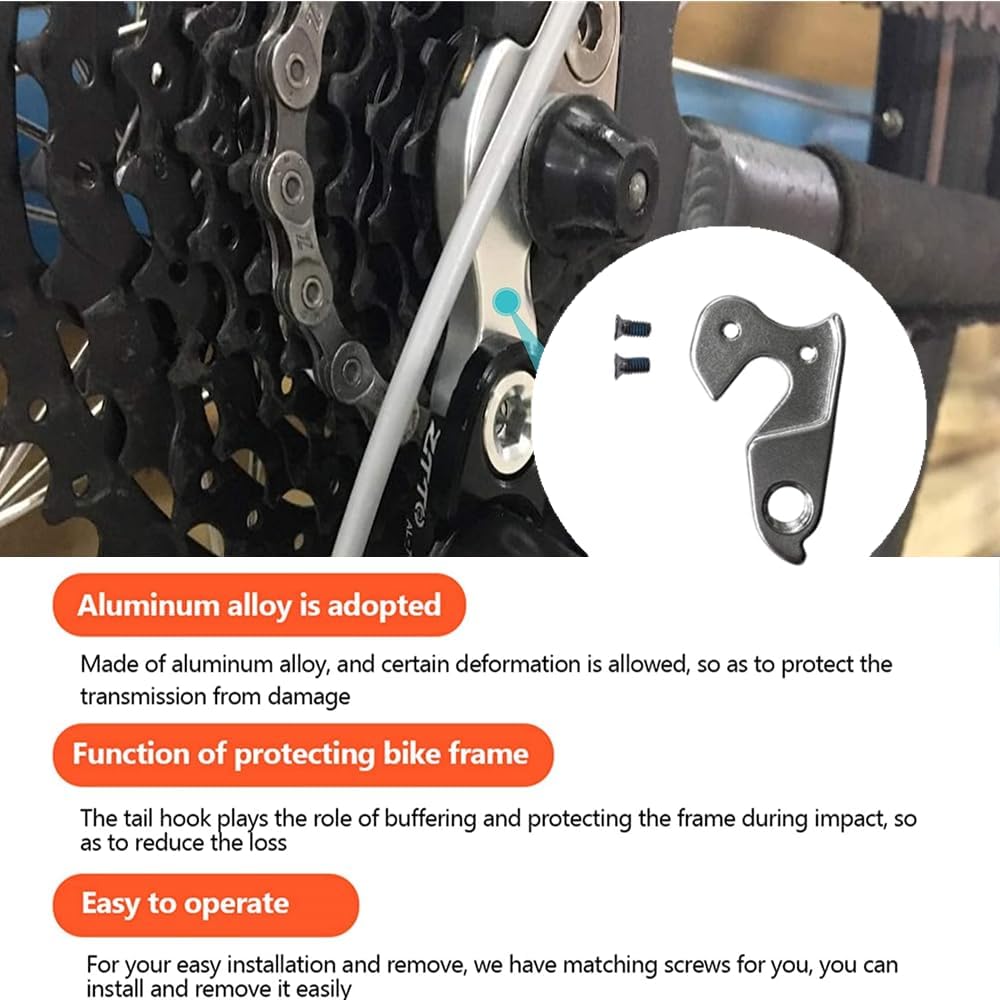 Silver 2 PCS Bike Rear Derailleur Hanger Y85092
