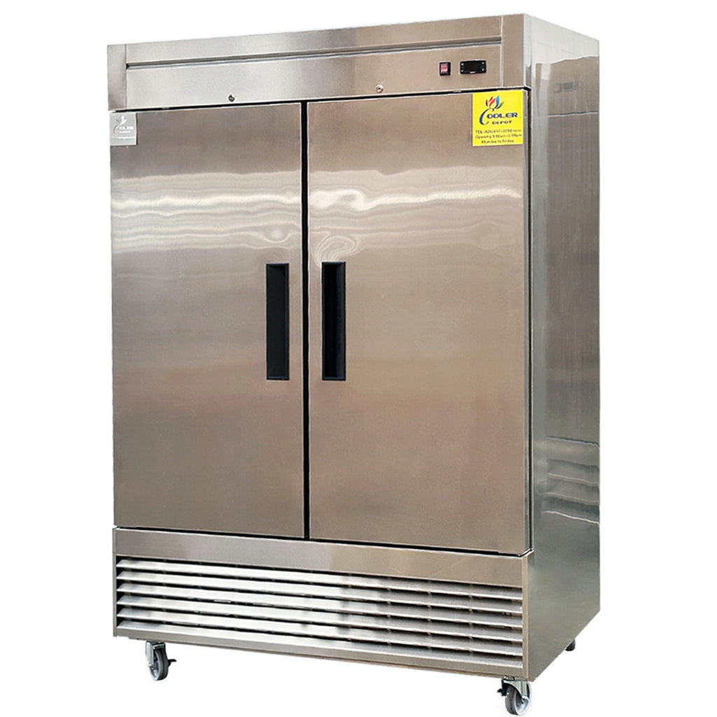 NSF 43 Cu.ft Reach-In Double Door Commercial Refrigerator with SS Interior C454757
