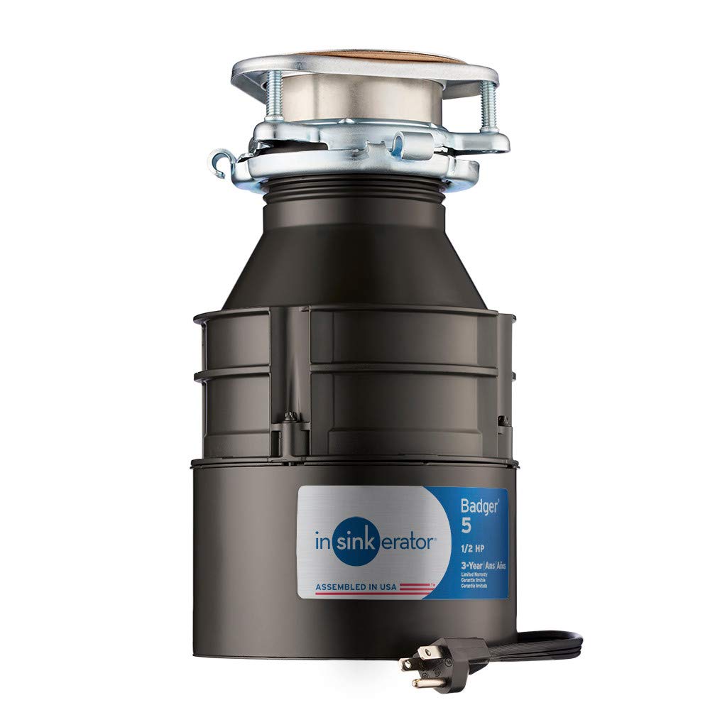 Black 1/2 HP Continuous Feed Garbage Disposal W724410