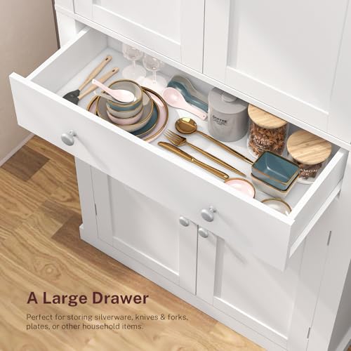 White 6 Door 1 Drawer Pantry Cabinet I559