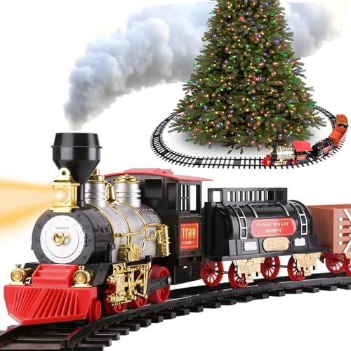 Large Train Cars Christmas Train Set with Real Smoke, Lights and Sounds U951162