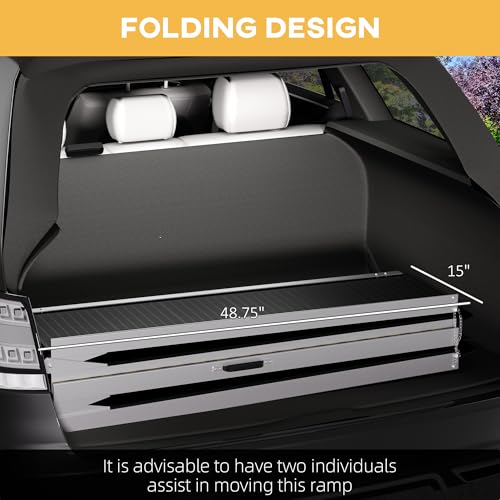 8FT Foldable Aluminum Wheelchair Ramp with Non-Slip Surface A15801