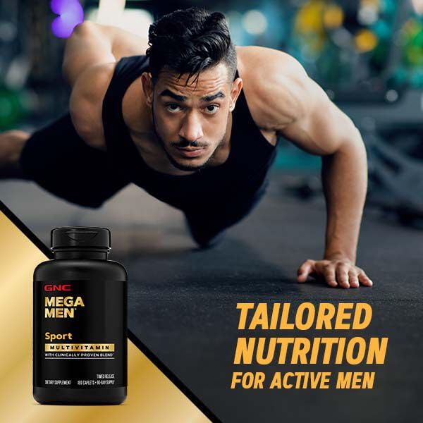 Mega Men Sport Multivitamin Caplets, Timed Release, 180 ct I3249