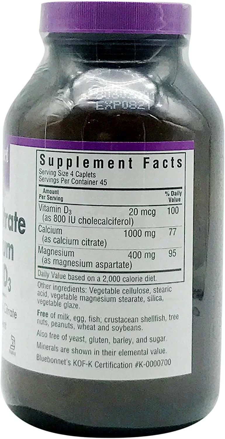 Calcium Citrate Magnesium Plus Vitamin D3 Caplets, 180 Caplets J661007