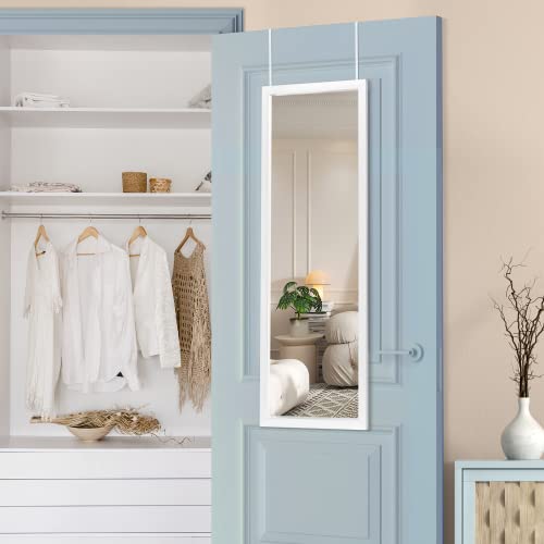 White Over-The-Door Full Length Mirror, 43x16 S4327